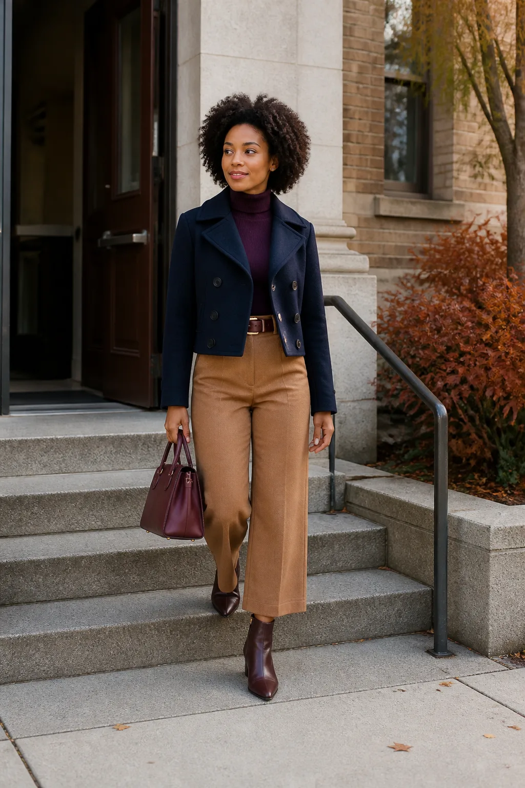 Turtleneck, Wool Culottes, and Pointed Boots