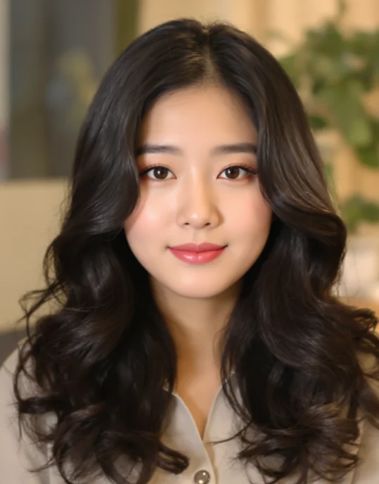 Voluminous Curls with a Glossy Finish