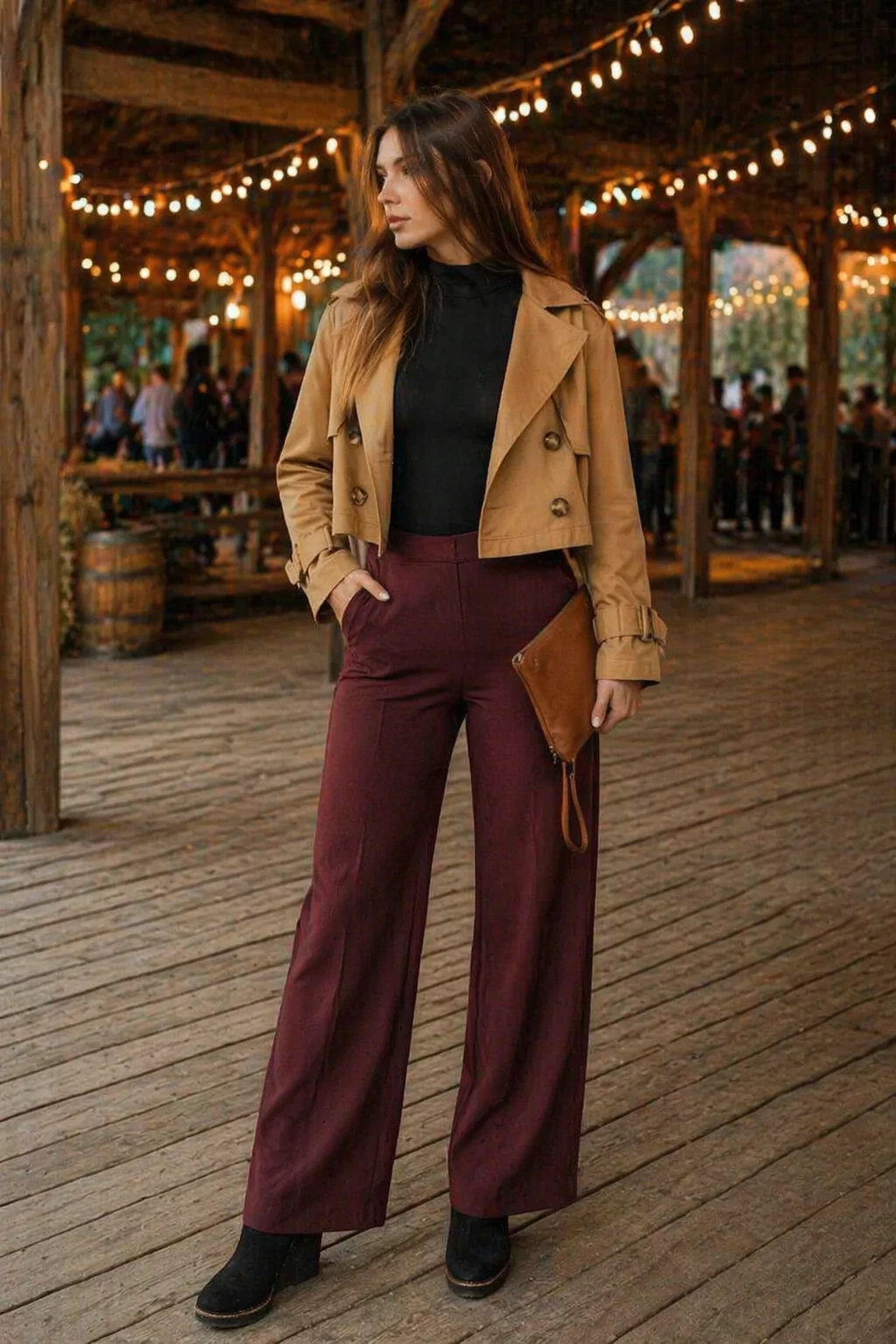 Wine Plaid Layers